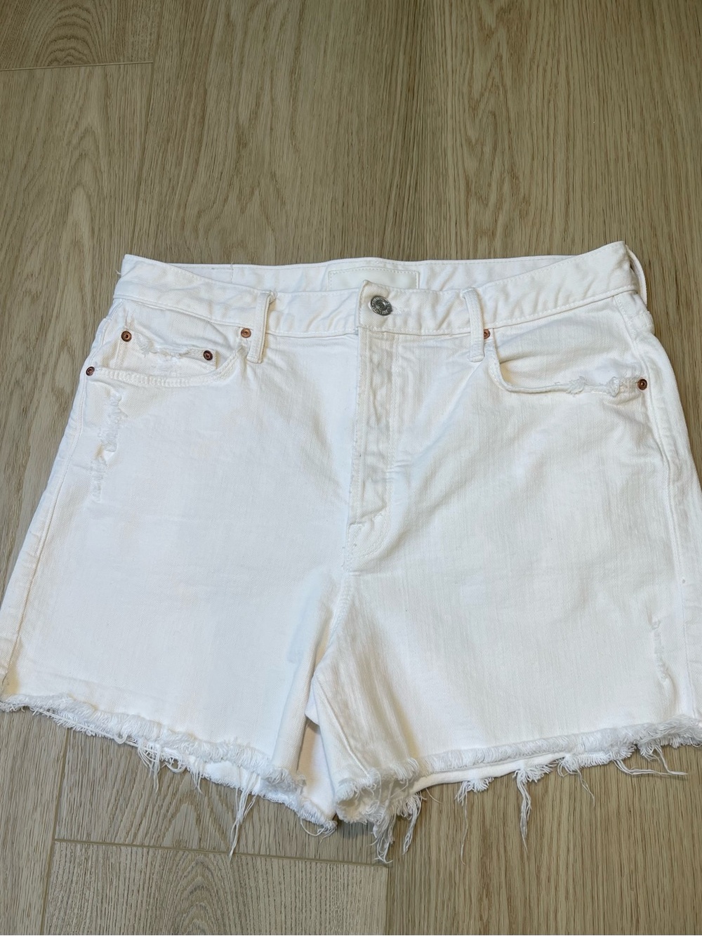 MOTHER The Improper Short Fray Denim Shorts